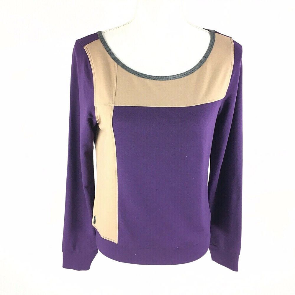 Lole Womens Eco Friendly Stretch Wicking Top Size S Small Purple‎ Long Sleeve